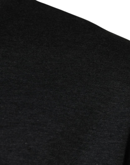 تي شيرت دولتشي آند غابانا رمادي داكن مموه بياقة دائرية