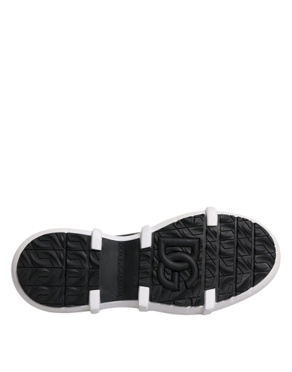 حذاء سنيكرز جاليليو أسود من النايلون عالي الرقبة من دولتشي آند غابانا