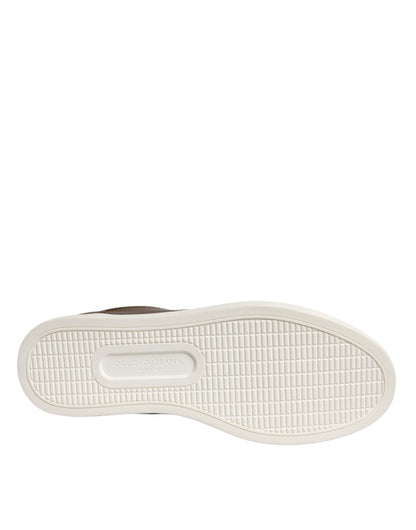 حذاء رياضي رجالي من دولتشي آند غابانا بشعار ذهبي من الجلد من لندن