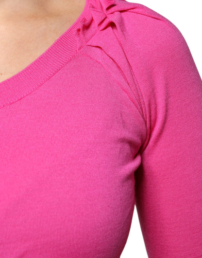 سترة كارديجان وردية من الصوف بأزرار من دولتشي آند غابانا