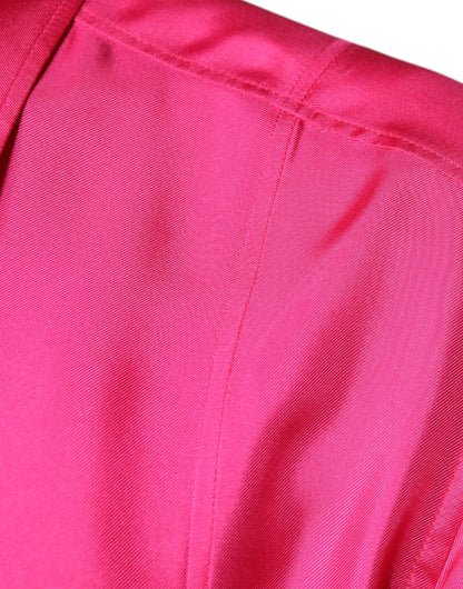 قميص رجالي من دولتشي آند غابانا، من الحرير الوردي، بياقة وأزرار