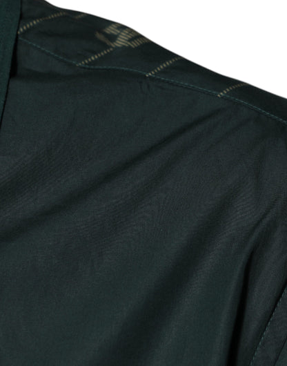 قميص مارتيني كاجوال بأكمام طويلة وشعار دولتشي آند غابانا الأخضر