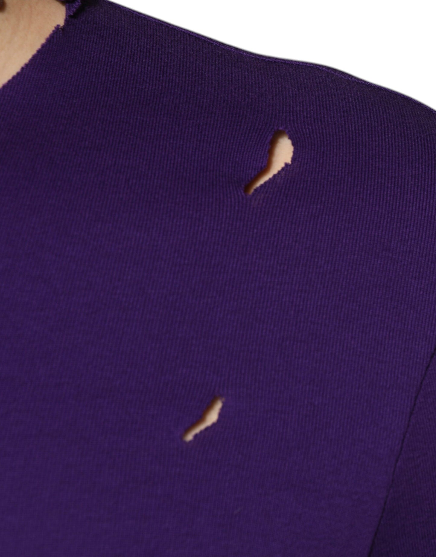 بلوفر رجالي من دولتشي آند غابانا، قطن بنفسجي، برقبة دائرية