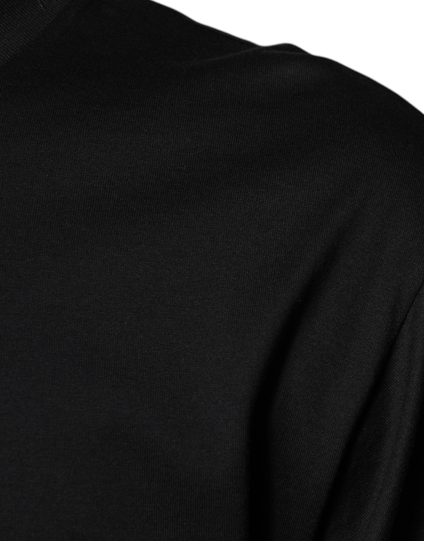 تي شيرت دولتشي آند غابانا أسود من القطن بياقة دائرية وأكمام قصيرة