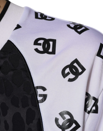 تي شيرت رجالي بأكمام قصيرة وشعار دولتشي آند غابانا باللونين الأسود والأبيض