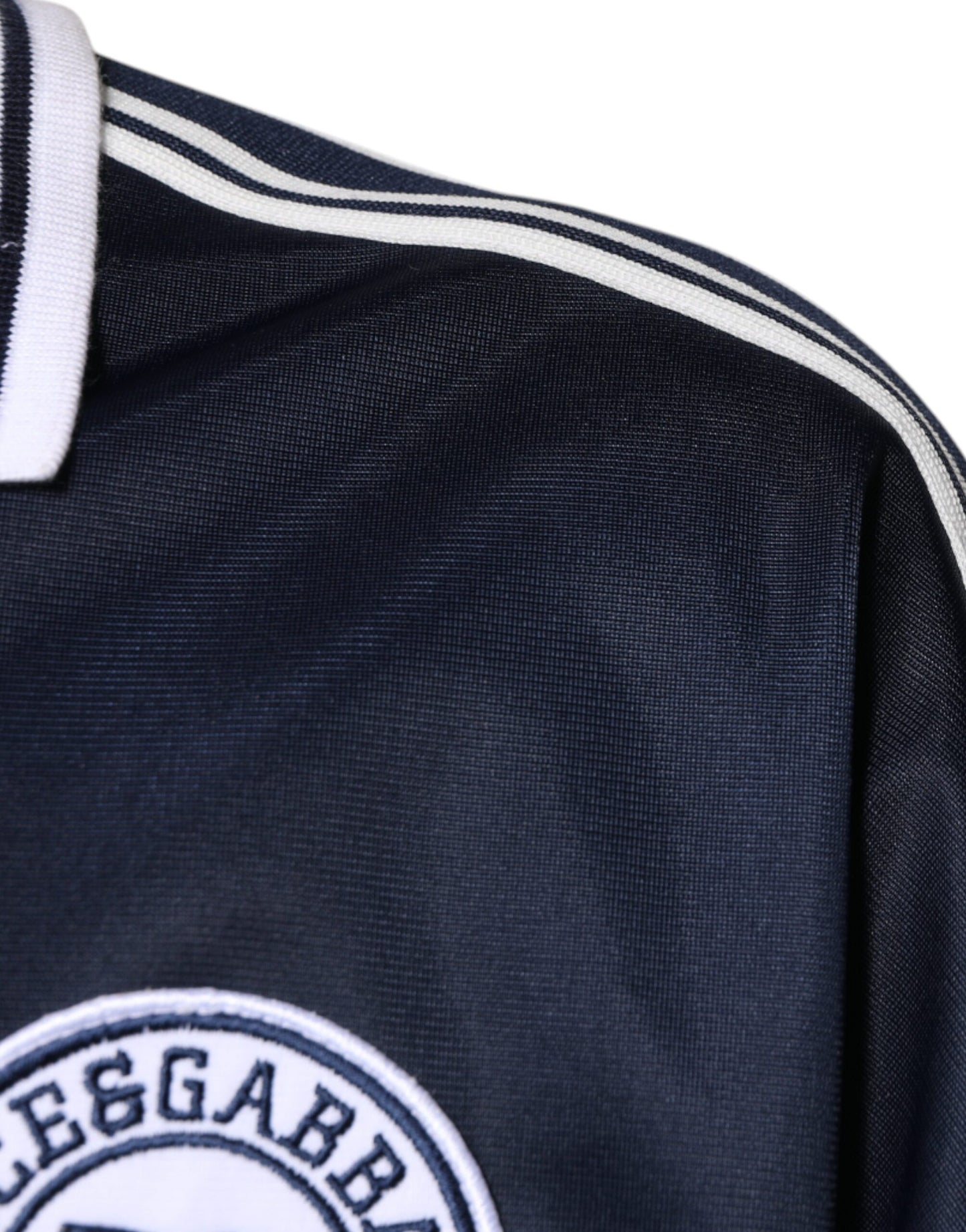 تي شيرت دولتشي آند غابانا أزرق أبيض ميلانو بأكمام طويلة من الجيرسي