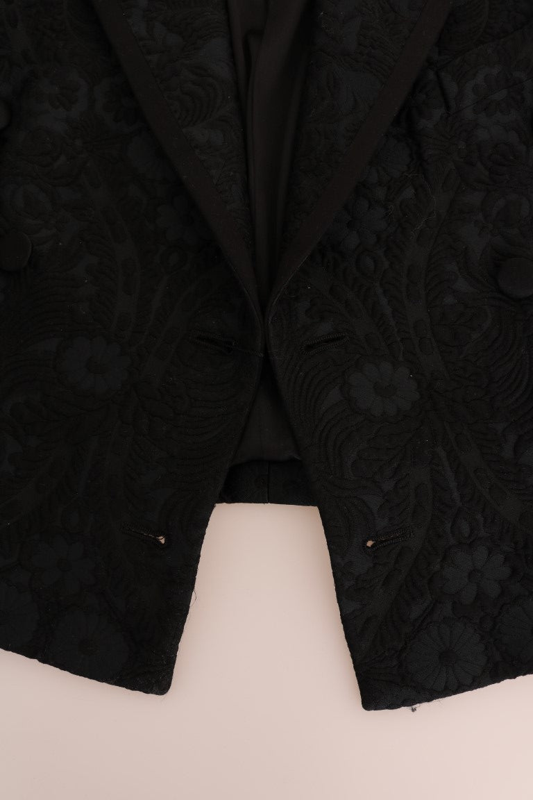 Dolce & Gabbana Black Brocade Blazer Jacket