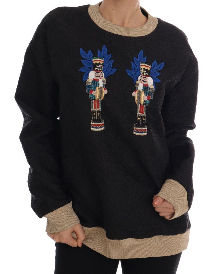 سترة دولتشي آند غابانا السوداء بسحاب من قماش بروكيد القصص الخيالية