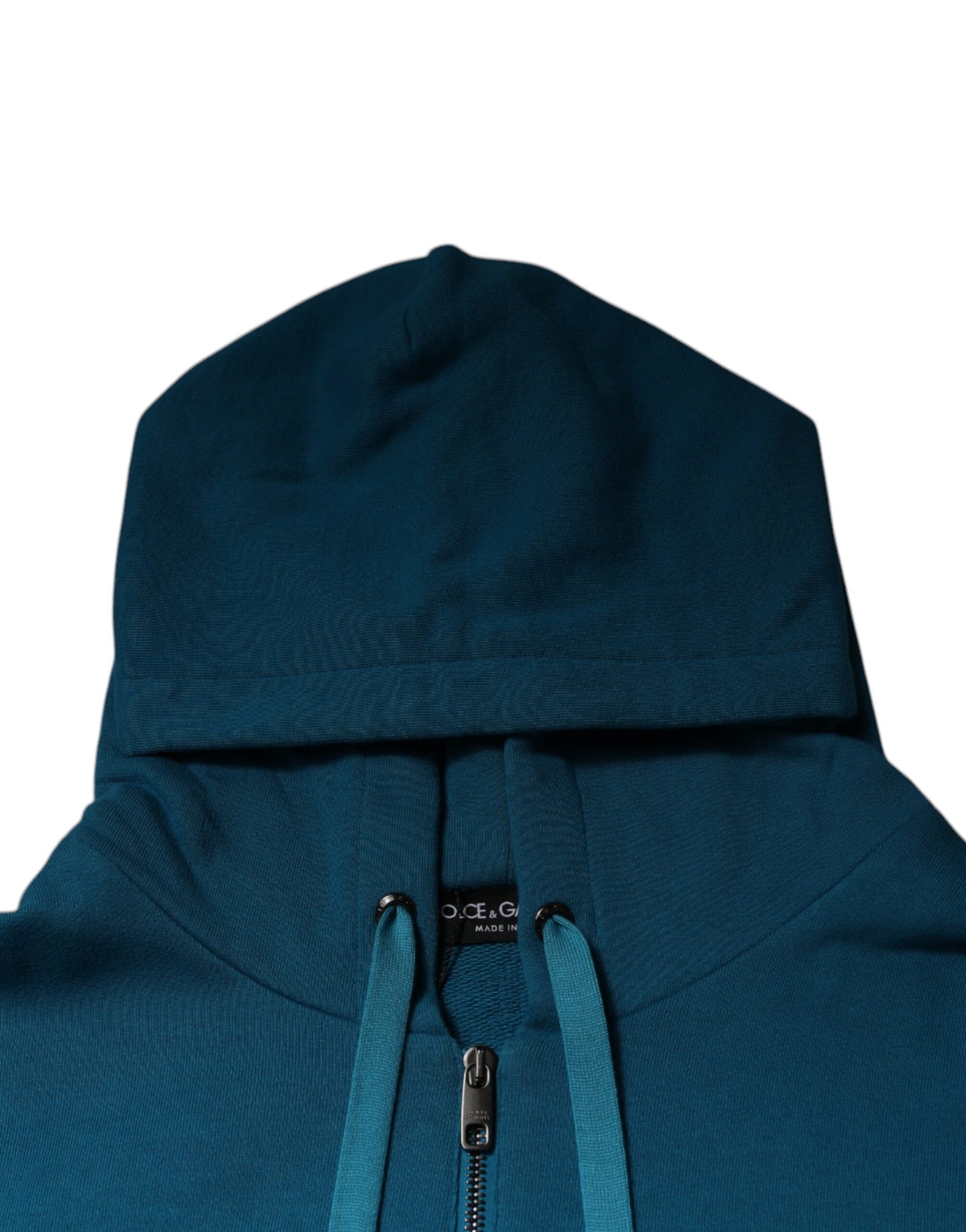 سويت شيرت بغطاء رأس من القطن بشعار دولتشي آند غابانا باللون الأزرق