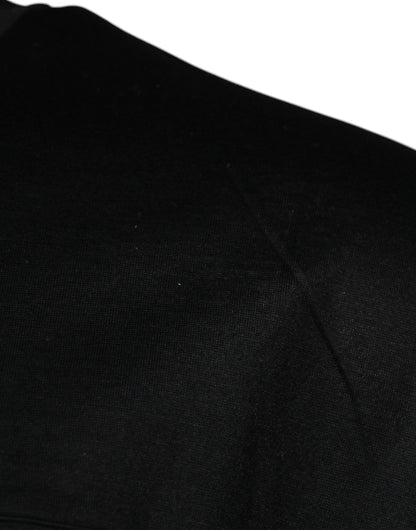 تي شيرت دولتشي آند غابانا أسود بياقة دائرية وأكمام قصيرة