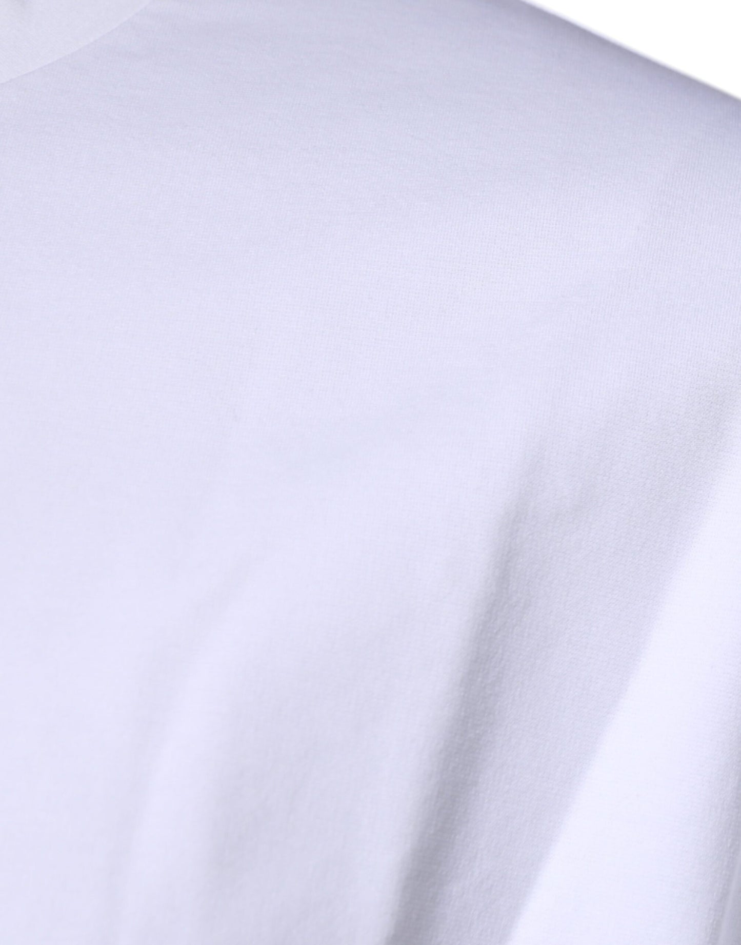 تي شيرت دولتشي آند غابانا أبيض من القطن بشعار DG وياقة دائرية