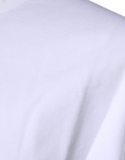 تي شيرت دولتشي آند غابانا أبيض من القطن بشعار DG وياقة دائرية