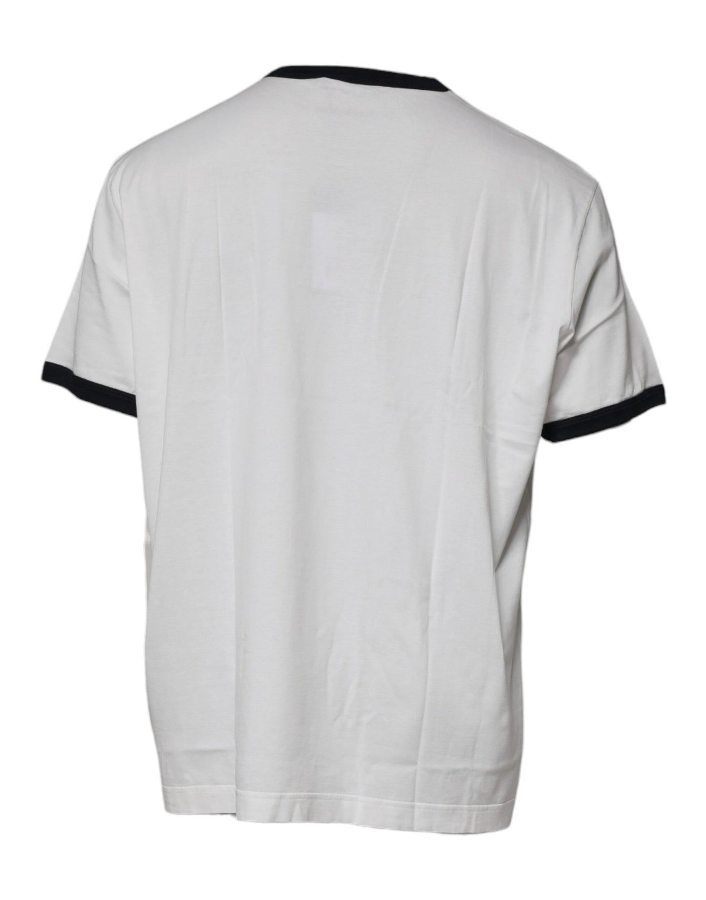 تي شيرت دولتشي آند غابانا أبيض بطبعة جرافيكية من القطن برقبة دائرية