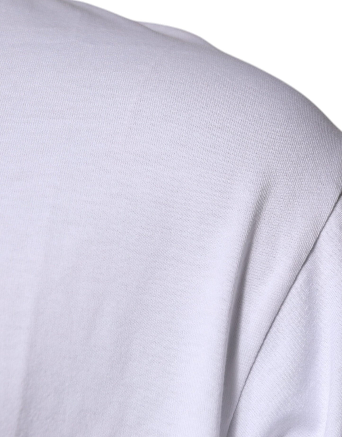 تي شيرت دولتشي آند غابانا أبيض من القطن بقبة دائرية وشعار DG Milano