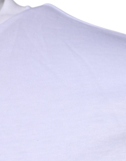 تي شيرت دولتشي آند غابانا أبيض من القطن بشعار DG وياقة دائرية