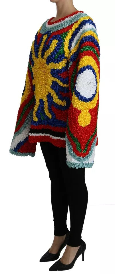 بلوزة وسويت شيرت دولتشي آند غابانا متعددة الألوان بكشكشة من الشمس