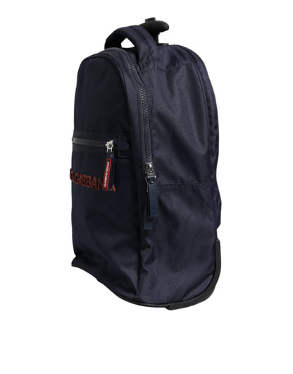 حقيبة ظهر للأطفال من البوليستر باللون الأزرق والأحمر من دولتشي آند غابانا بعجلات