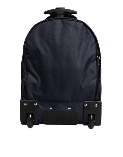 حقيبة ظهر للأطفال من البوليستر باللون الأزرق والأحمر من دولتشي آند غابانا بعجلات