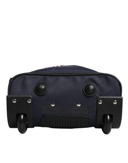 حقيبة ظهر للأطفال من البوليستر باللون الأزرق والأحمر من دولتشي آند غابانا بعجلات