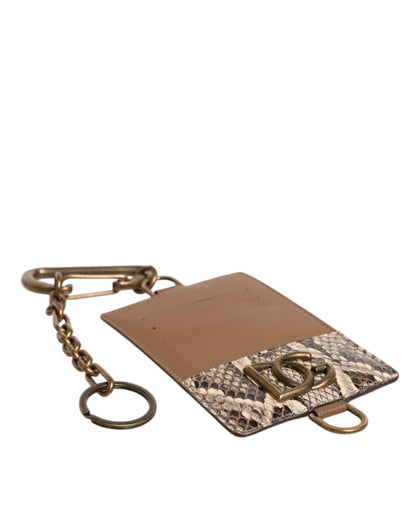 محفظة دولتشي آند غابانا من الجلد البني الفاخر مع لوحة شعار DG