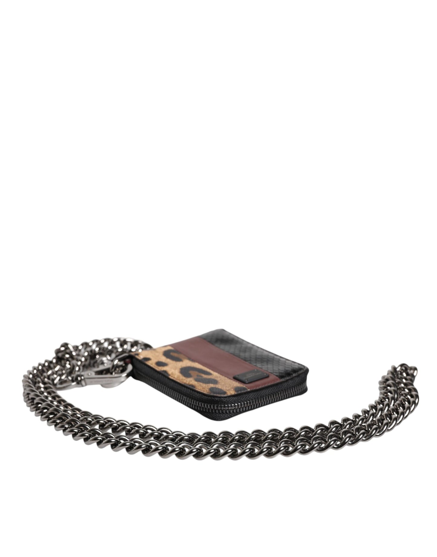 محفظة دولتشي آند غابانا متعددة الألوان من الجلد بنقشة جلد النمر DG ثنائية الطي