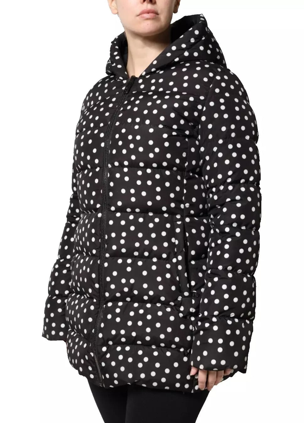 جاكيت دولتشي آند غابانا أسود من البوليستر بغطاء رأس وقابل للعكس