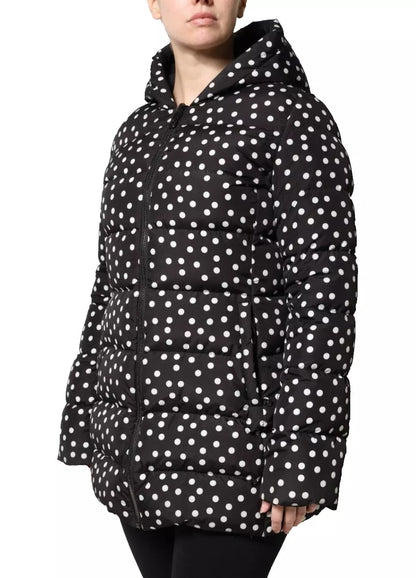 جاكيت دولتشي آند غابانا أسود من البوليستر بغطاء رأس وقابل للعكس