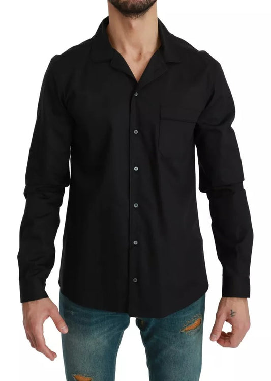 قميص بيجامة مخطط من القطن باللون الأزرق من دولتشي آند غابانا