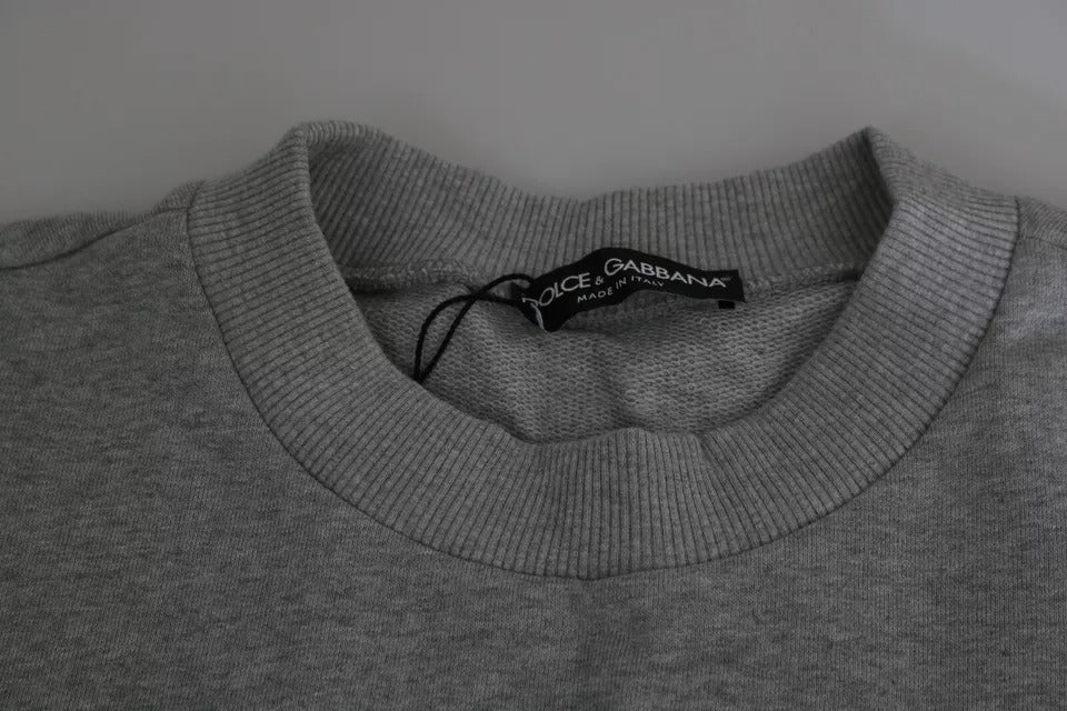 سترة قطنية بطبعة تاج الملك الرمادي من دولتشي آند غابانا