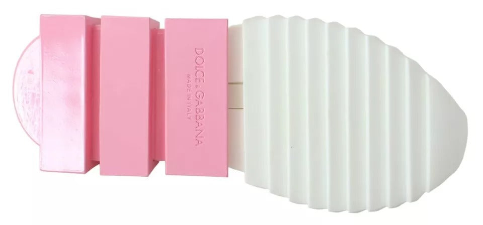 حذاء سنيكرز سورينتو بشعار دولتشي آند غابانا باللون الوردي والأبيض