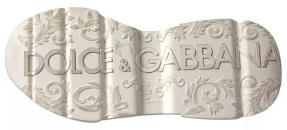 حذاء رياضي DAYMASTER من Dolce &amp; Gabbana باللون الأبيض والبيج من الجلد
