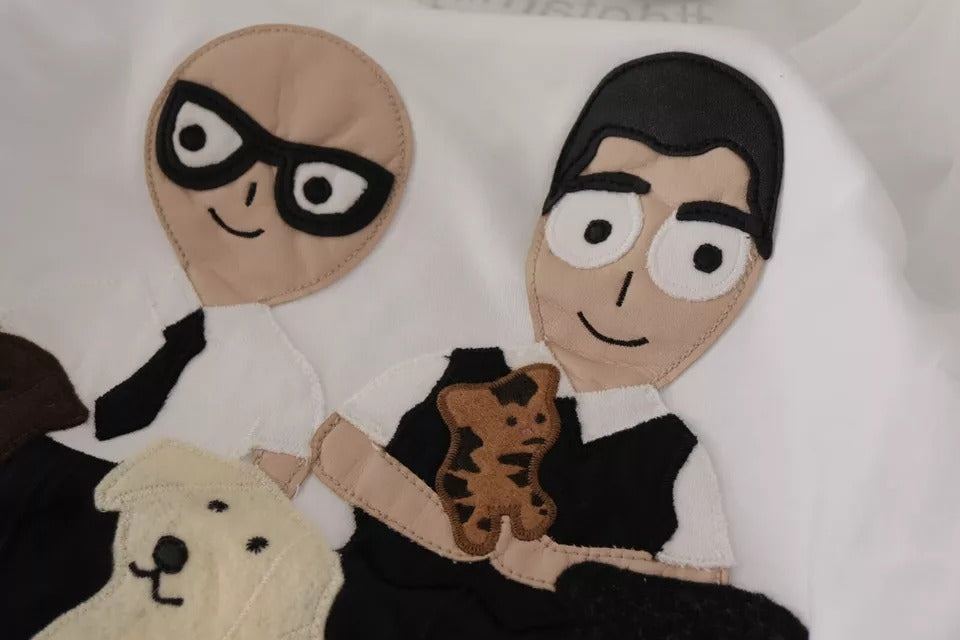 تي شيرت قطني أبيض من Dolce &amp; Gabbana #DGFamily Patch Top