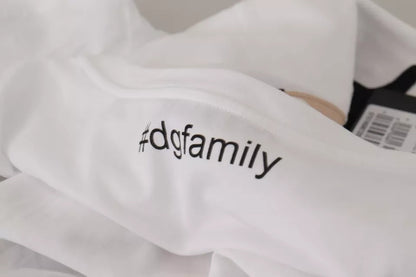 تي شيرت قطني أبيض من Dolce &amp; Gabbana #DGFamily Patch Top