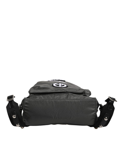 حقيبة ظهر مدرسية للسفر من دولتشي آند غابانا باللون الرمادي من النايلون "برنس فوريفر"