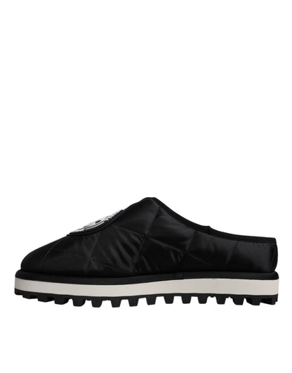 صندل دولتشي آند غابانا أسود من النايلون المبطن بشعار