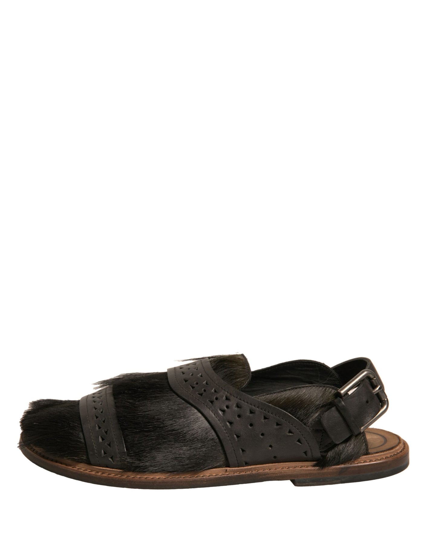 حذاء دولتشي آند غابانا الأخضر المصنوع من الجلد بشعر الغزال