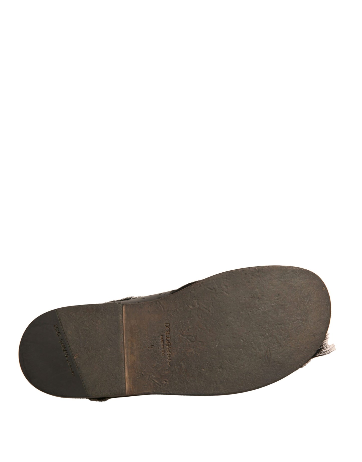 حذاء دولتشي آند غابانا الأخضر المصنوع من الجلد بشعر الغزال