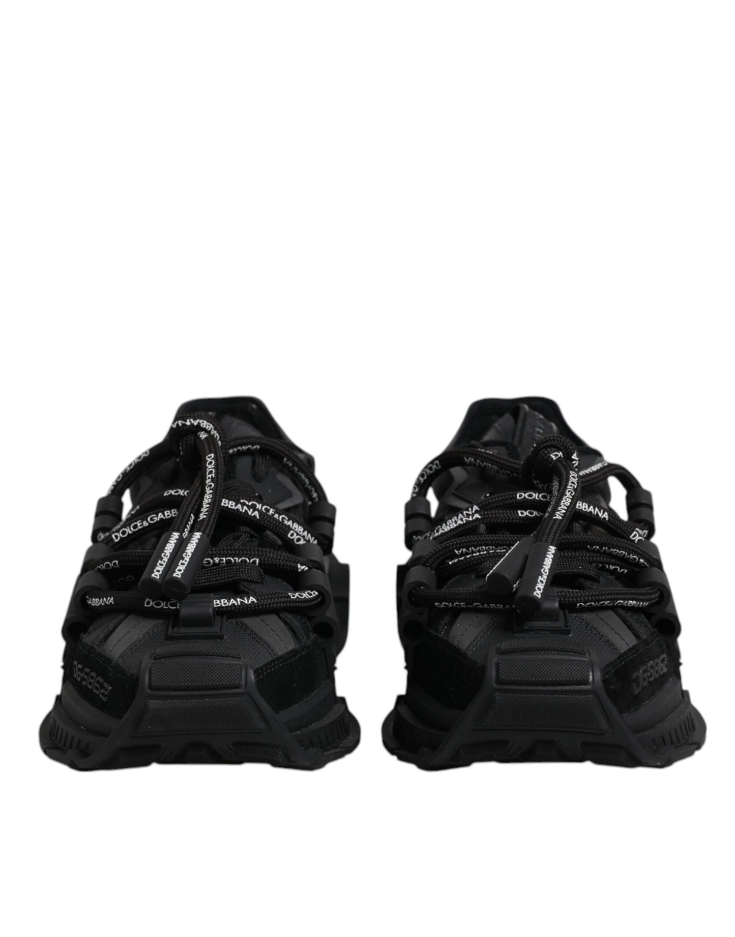 حذاء سنيكرز دولتشي آند غابانا أسود منخفض الرقبة برباط