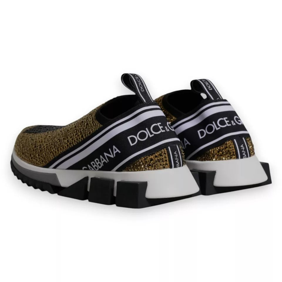 حذاء سنيكرز سورينتو من دولتشي آند غابانا مرصع بأحجار الراين الذهبية