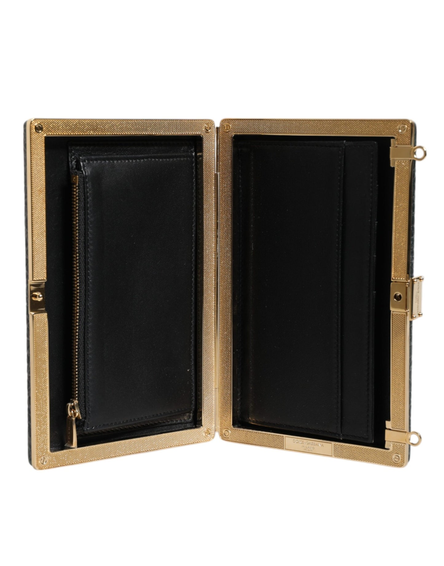 حقيبة كروس بودي نسائية من دولتشي آند غابانا، مصنوعة من الجلد الأسود