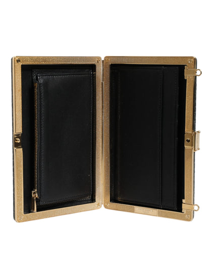 حقيبة كروس بودي نسائية من دولتشي آند غابانا، مصنوعة من الجلد الأسود