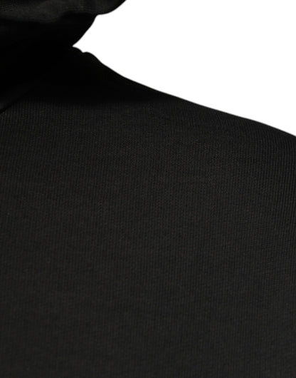 سترة دولتشي آند غابانا سوداء من القطن بغطاء رأس ودرع DG