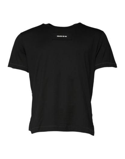 تي شيرت دولتشي آند غابانا متعدد الألوان بطبعة مموهة ورقبة دائرية