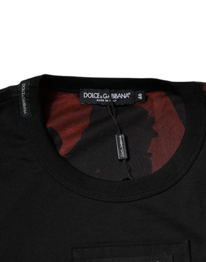 تي شيرت دولتشي آند غابانا متعدد الألوان بطبعة مموهة ورقبة دائرية