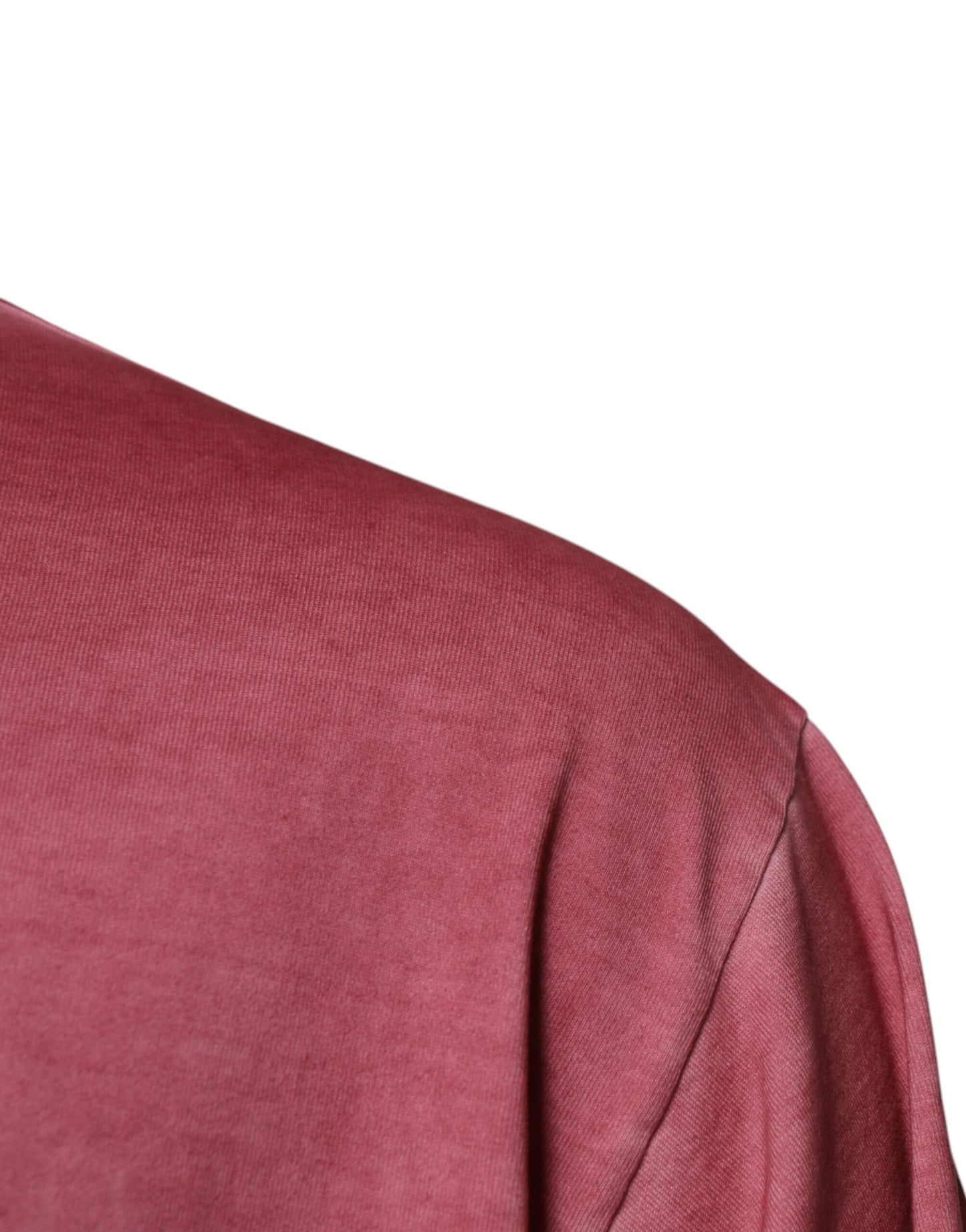 تي شيرت دولتشي آند غابانا وردي اللون من القطن برقبة دائرية وطبعة شعار