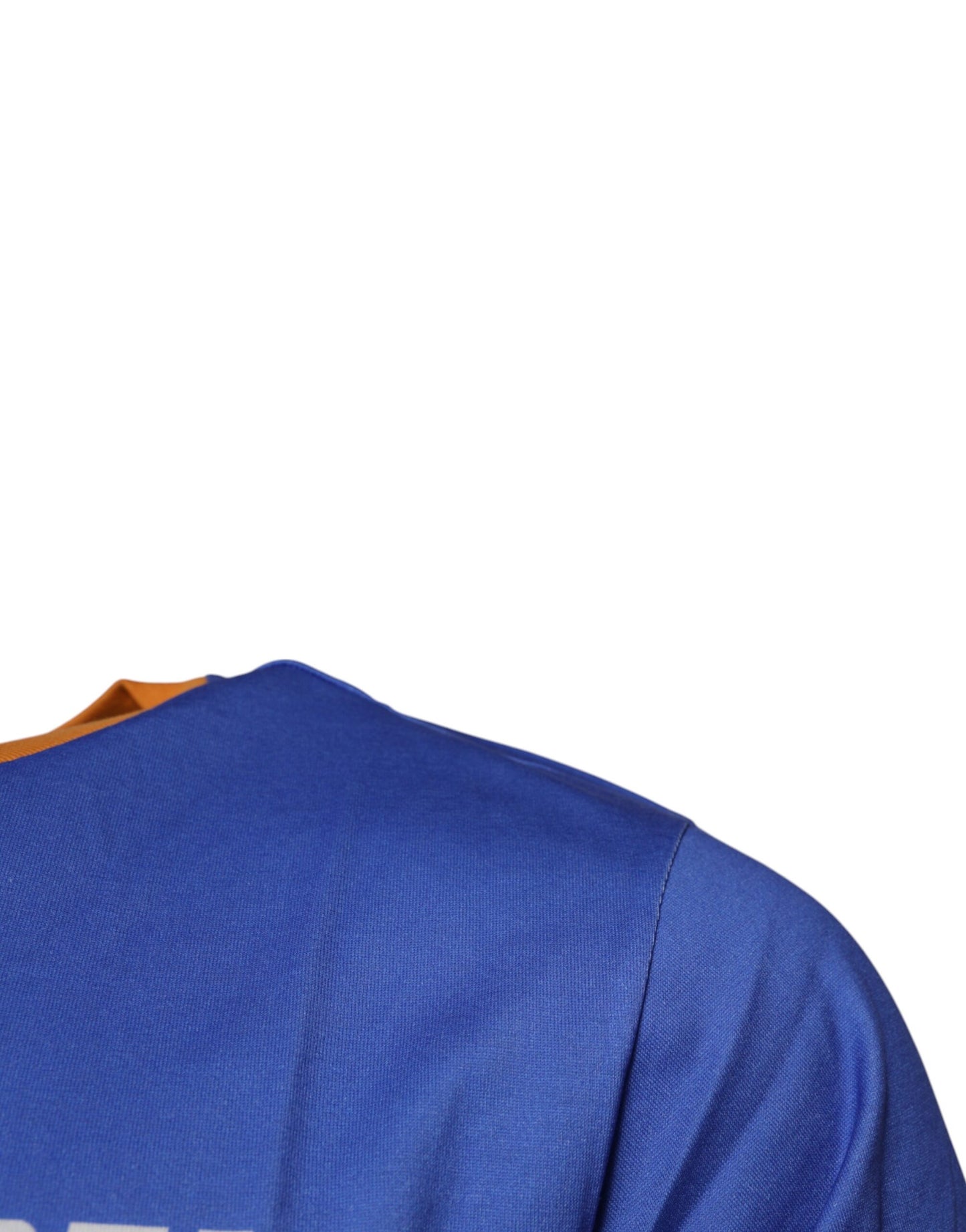 تي شيرت دولتشي آند غابانا أزرق من القطن بطبعة جرافيكية ورقبة دائرية