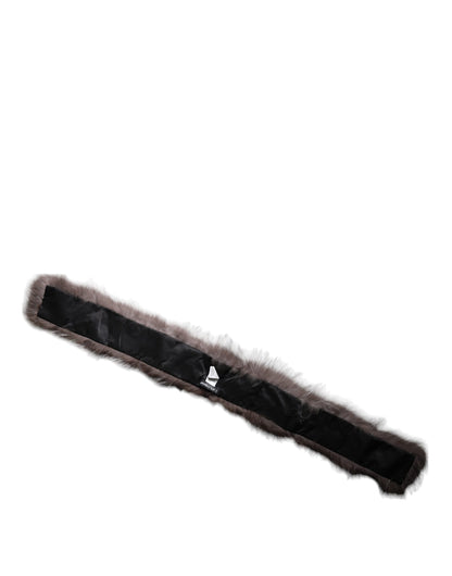 وشاح شتوي دافئ من دولتشي آند غابانا مصنوع من فرو الثعلب الرمادي