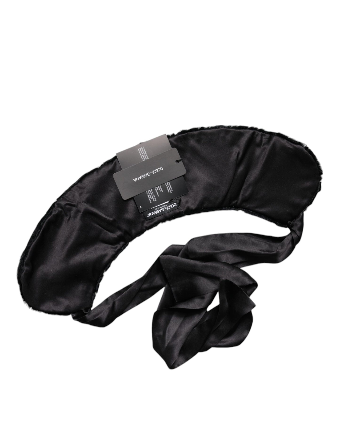 وشاح شتوي دافئ للرقبة من فرو الحمل الأسود من دولتشي آند غابانا للنساء