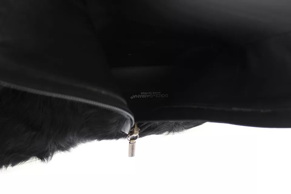 حذاء دولتشي آند غابانا أسود من جلد الخروف شيانغاو