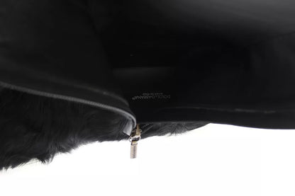 حذاء دولتشي آند غابانا أسود من جلد الخروف شيانغاو